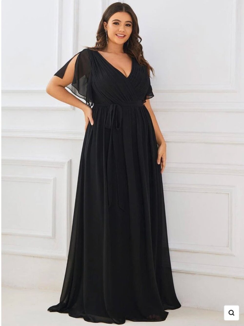 NWT Ever Pretty ever LEORA Flowy Black Chiffon Bridesmaid Dress - plus size 22